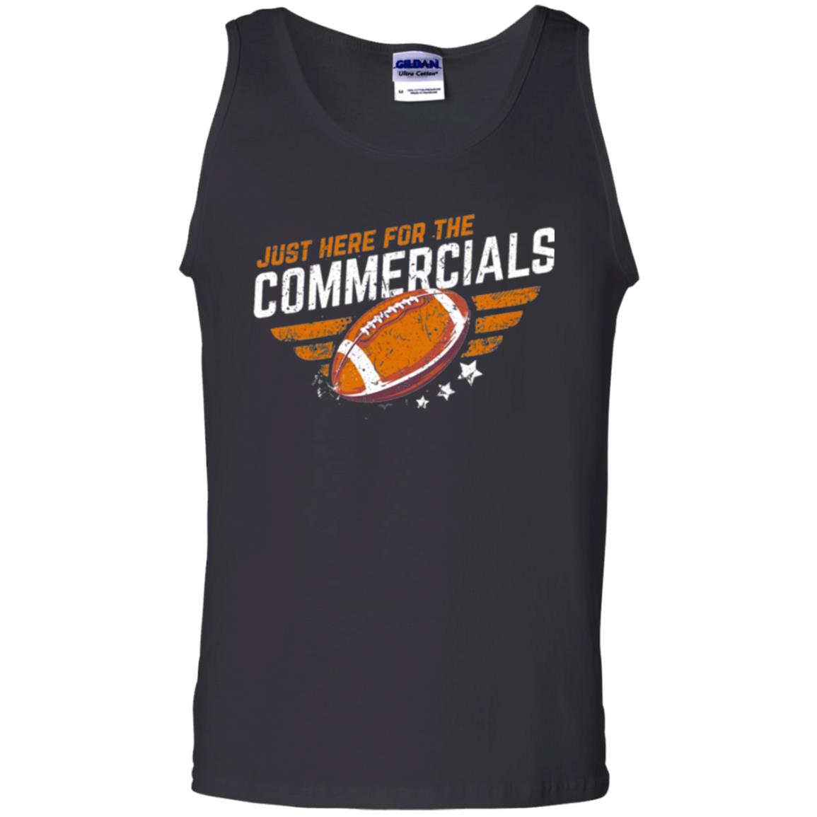 Football Lover T-shirt Just Here For The Commercials Black