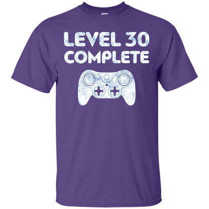 Level 30 Complete Video Gamer 30th Birthday Shirt Purple