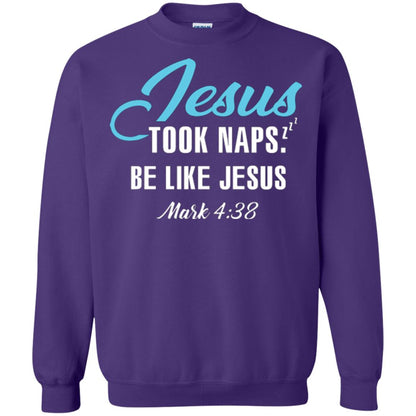 Christian T-shirt Jesus Took Naps Be Like Jesus Purple