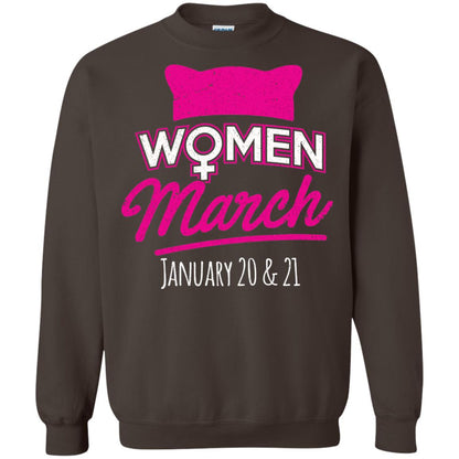 Women's Right T-shirt Women March January 2018 Pussycat Ears Hat Dark Chocolate