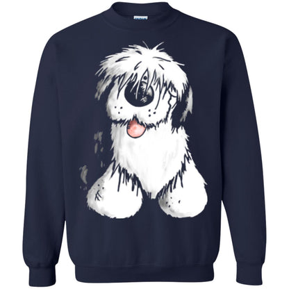 Dog Lover T-shirt Happy Old English Sheepdog Navy