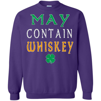 May Contain Whiskey St. Patrick_s Day T-shirt Purple