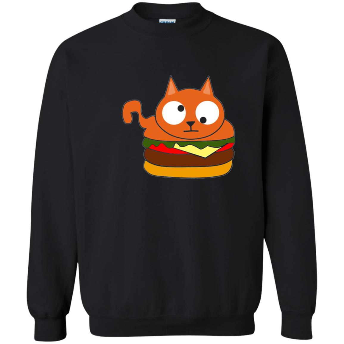 Chibi Kitty Burger Kawaii Cat Lovers Shirt Black