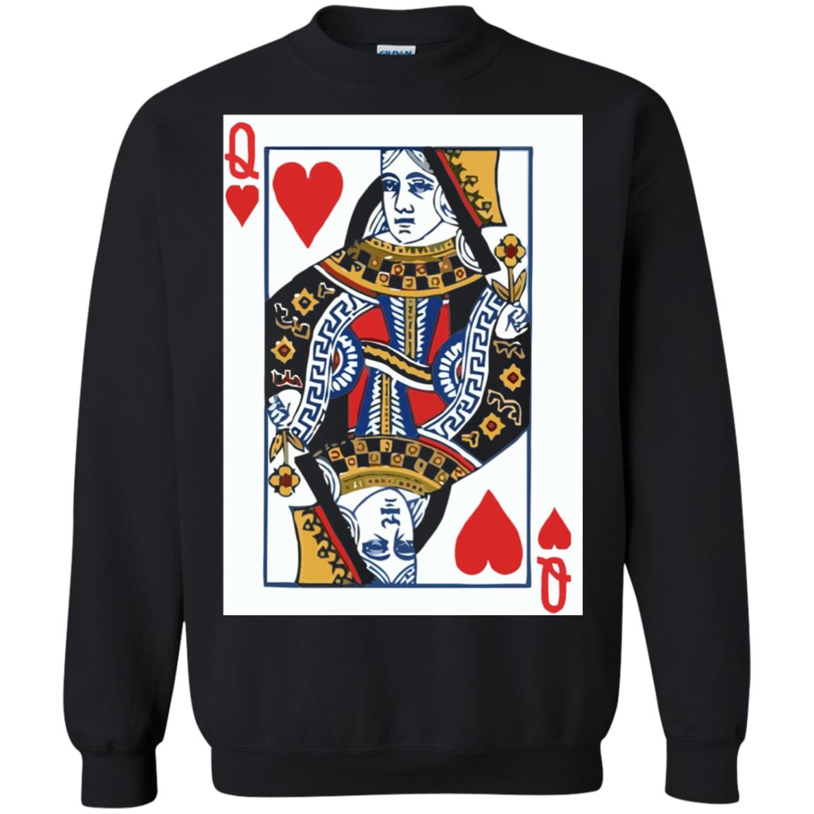 Valentines Day T-shirt Queen Of Hearts Cards Couple Black