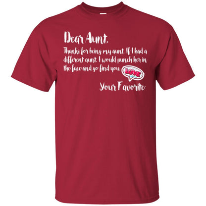 Family T-shirt Dear Aunt Thanks For Being My Aunt Cardinal