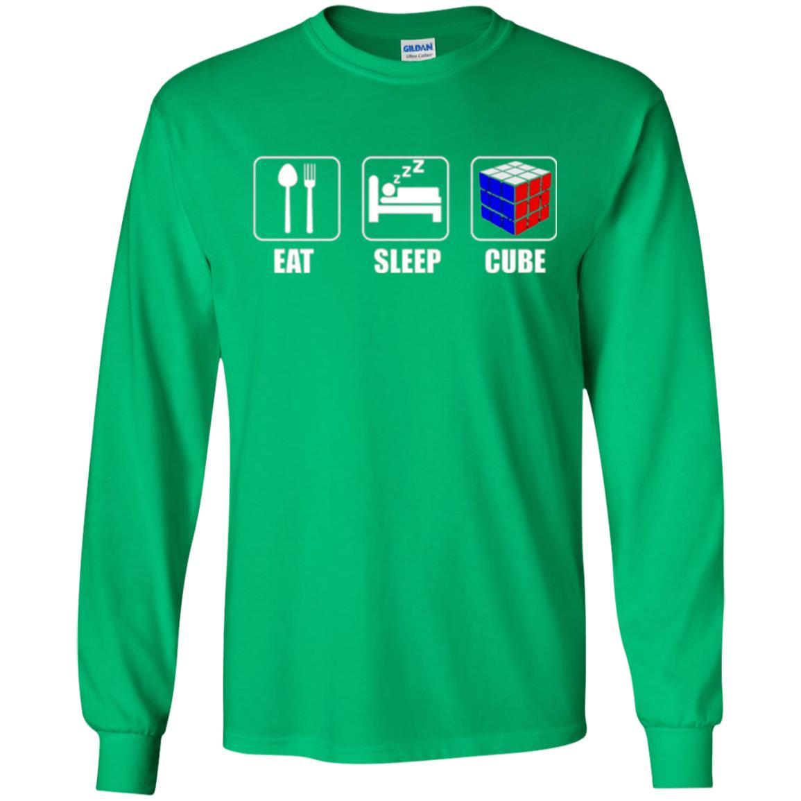 Rubik Lover T-shirt Eat Sleep Cube T-shirt Irish Green