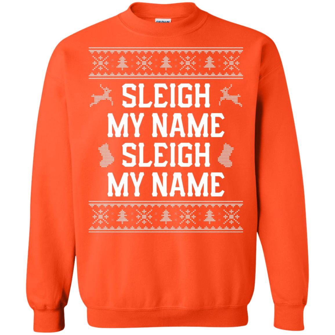 Christmas T-shirt Sleigh My Name Orange