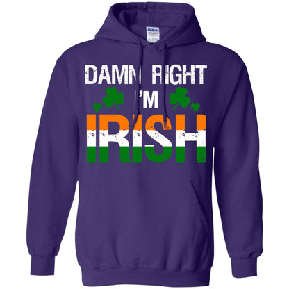Damn Right I_m Irish Shirt Purple
