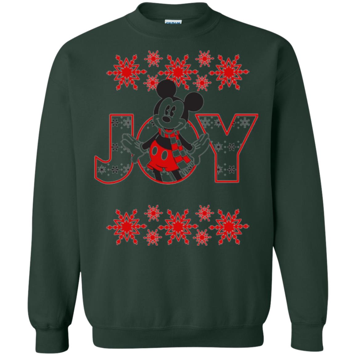 Christmas T-shirt Disney Mickey Mouse Joy Forest Green