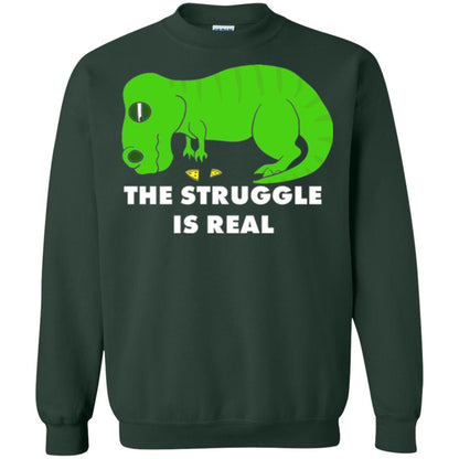 Funny Dinosaus T-shirt The Struggle Is Real Forest Green