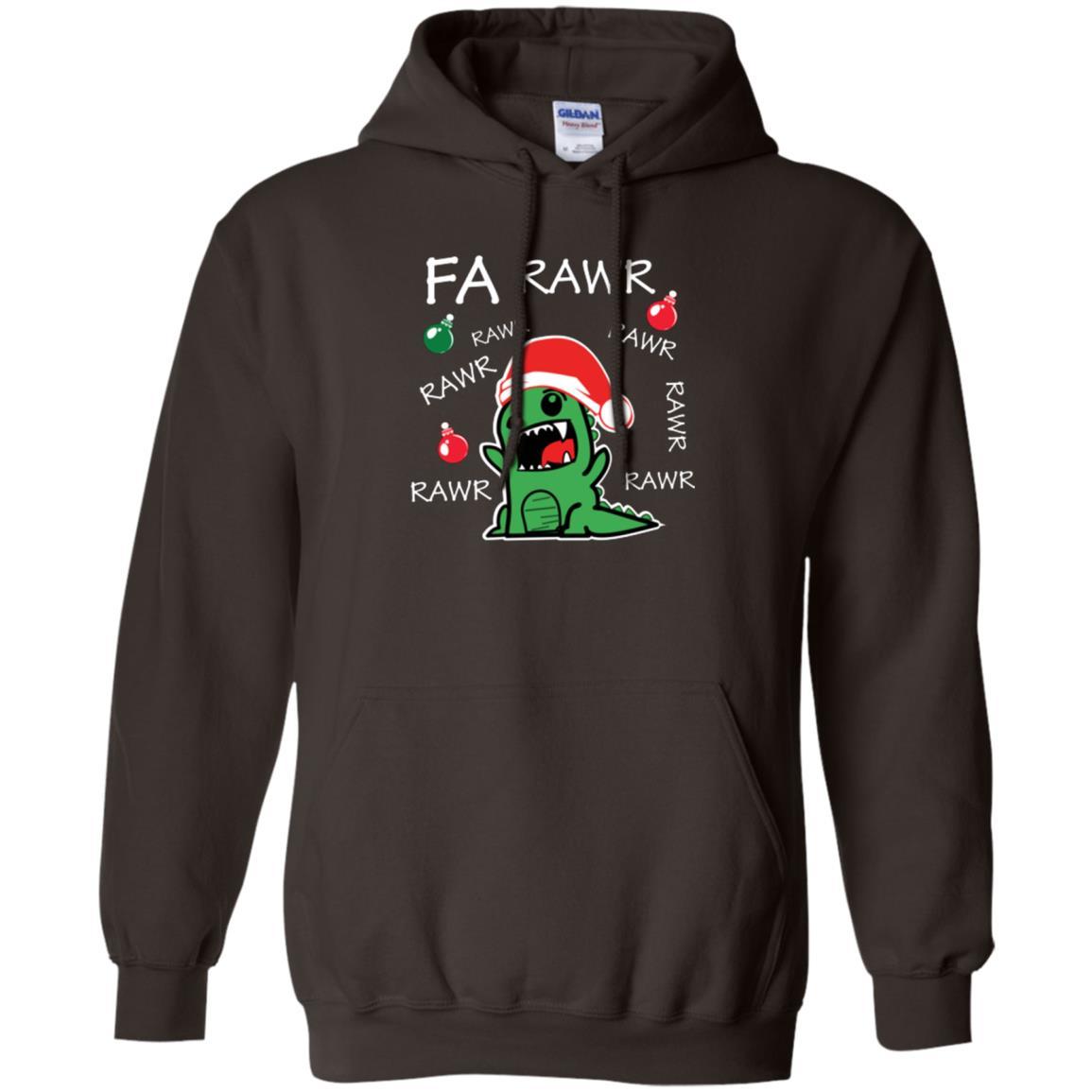 Christmas T-shirt Dinosaur Fa Rawr Dark Chocolate