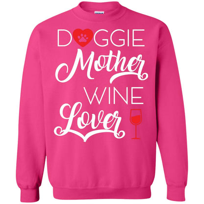 Doggie Mother Wine Lover Dog And Wine Gift Shirt For Mom Heliconia