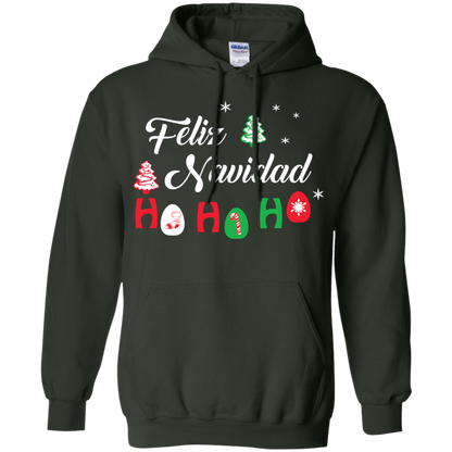 Chirstmas T-Shirt Feliz Navidad Ho Ho Ho Forest Green