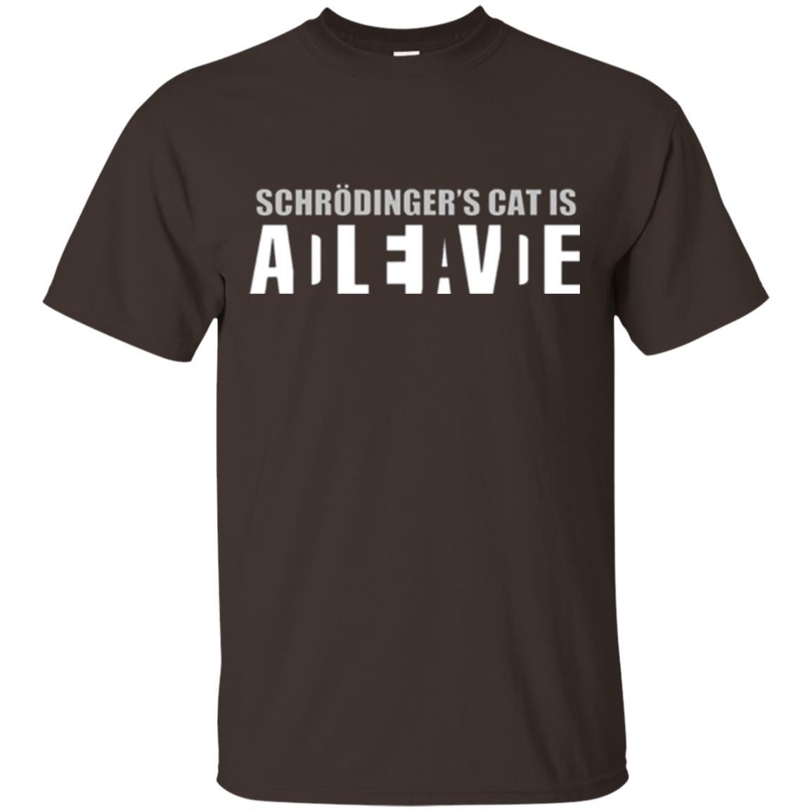 Science T-shirt Schrodinger's Cat Is Dead Or Alive Dark Chocolate