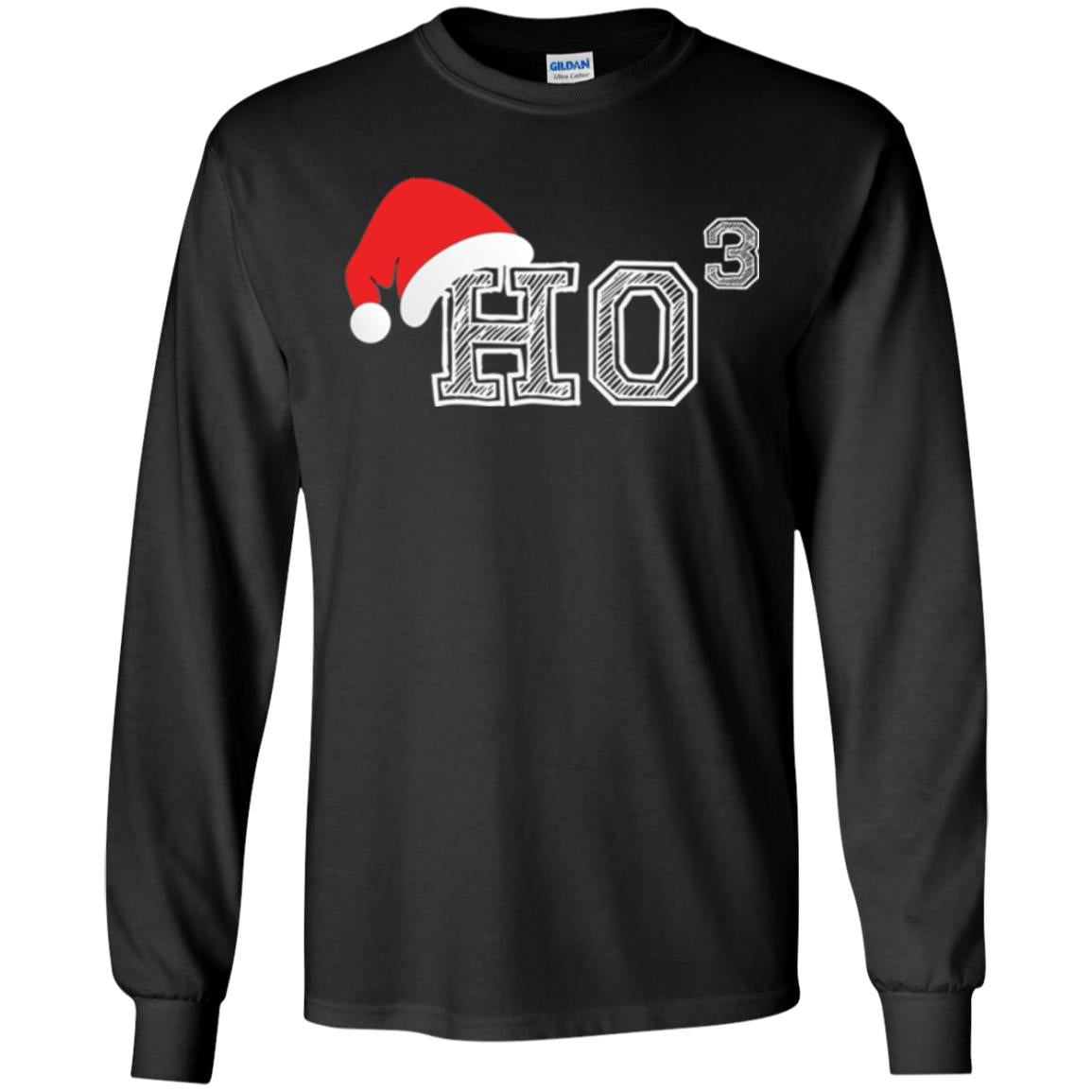Christmas T Shirt Ho Ho Ho X 3 Third Power Black