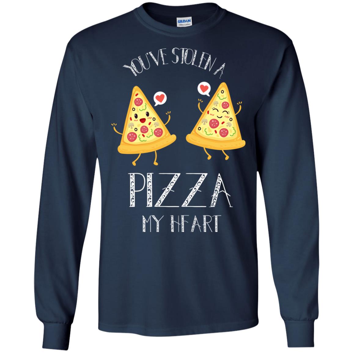 Pizza Lover T-shirt You've Stolen A Pizza My Heart Navy