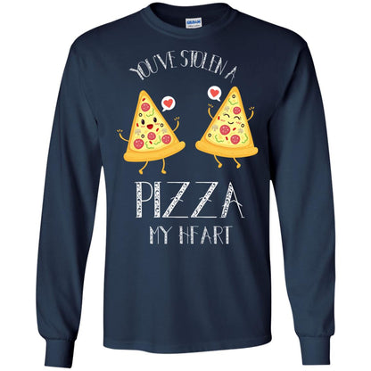 Pizza Lover T-shirt You've Stolen A Pizza My Heart Navy