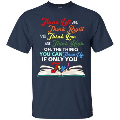 Think Left And Think Right And Think Low Reading T-shirt Navy
