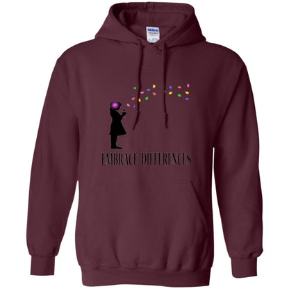 Autism Awareness T-shirt Embrace Differences T-shirt Maroon