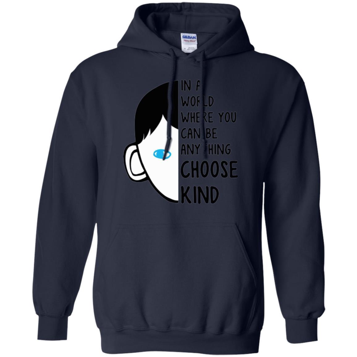 Anti Bullying T-shirt In A World Where You Can Be Anything Choose Kind Navy
