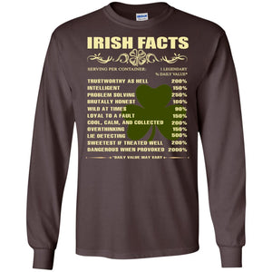 Irish Facts Intelligent Problem Solving ShirtG240 Gildan LS Ultra Cotton T-Shirt