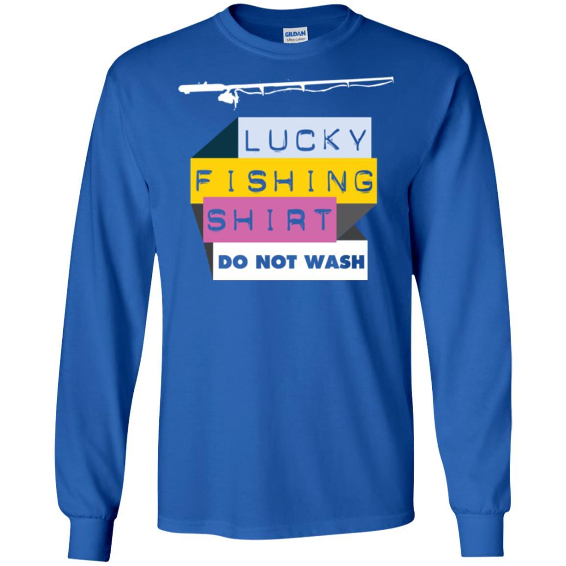 Fisherman T-shirt Lucky Fishing Shirt Do Not Wash Royal