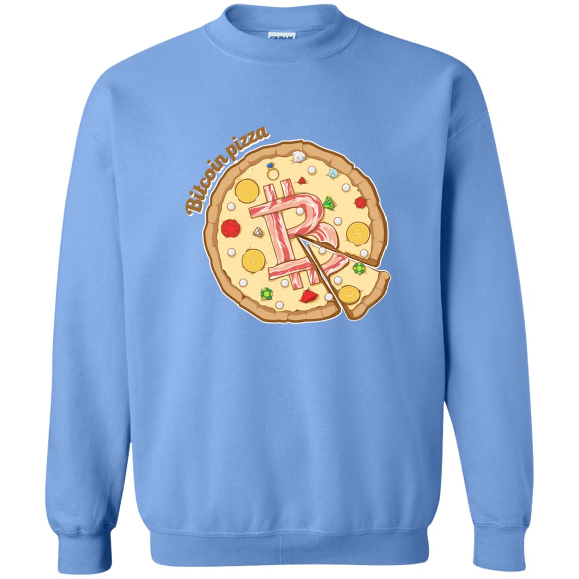 Funny Bitcoin Pizza T-shirt Crypto Currency Carolina Blue