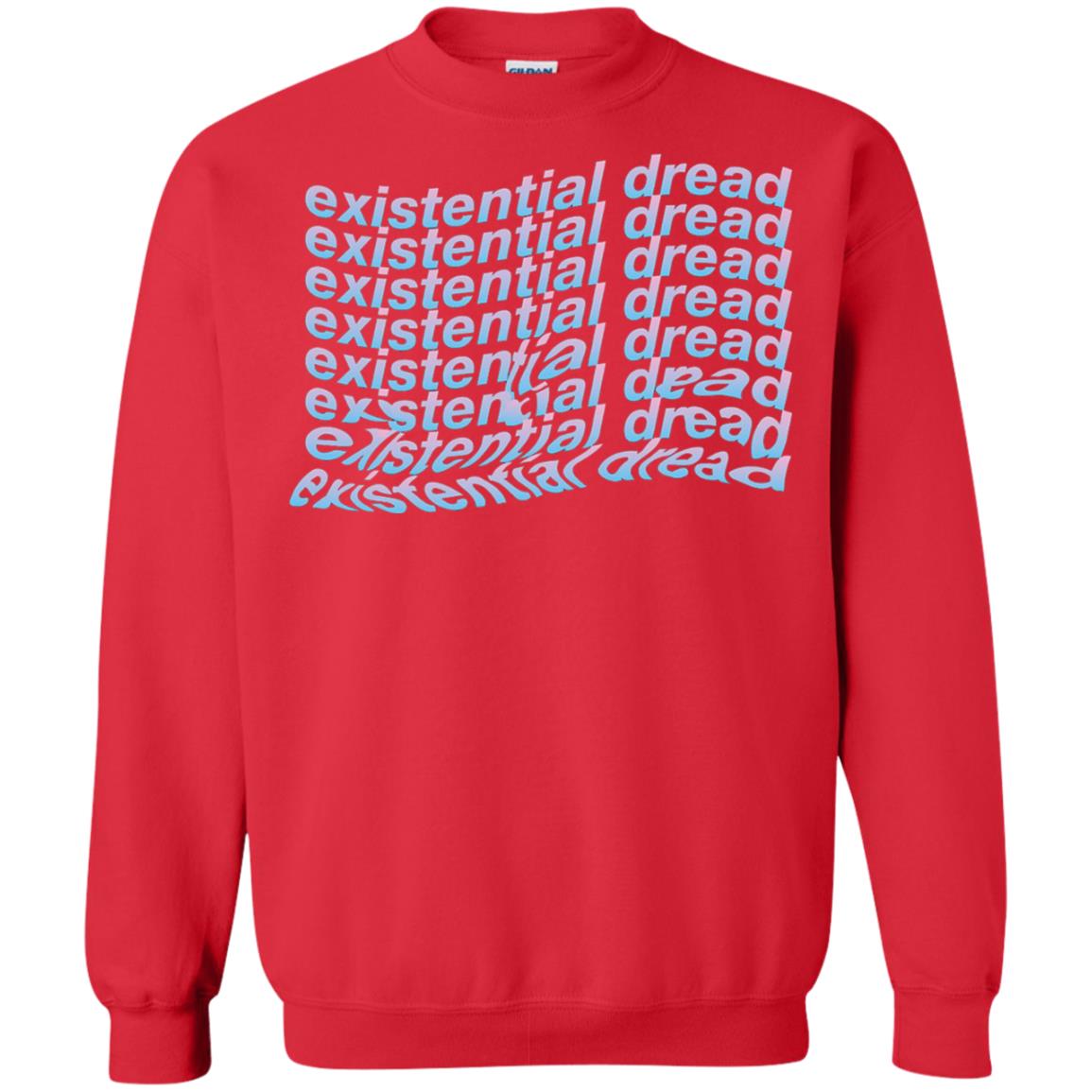 Existential Dread Waves Melting Distortion Aesthetic T-shirt Red