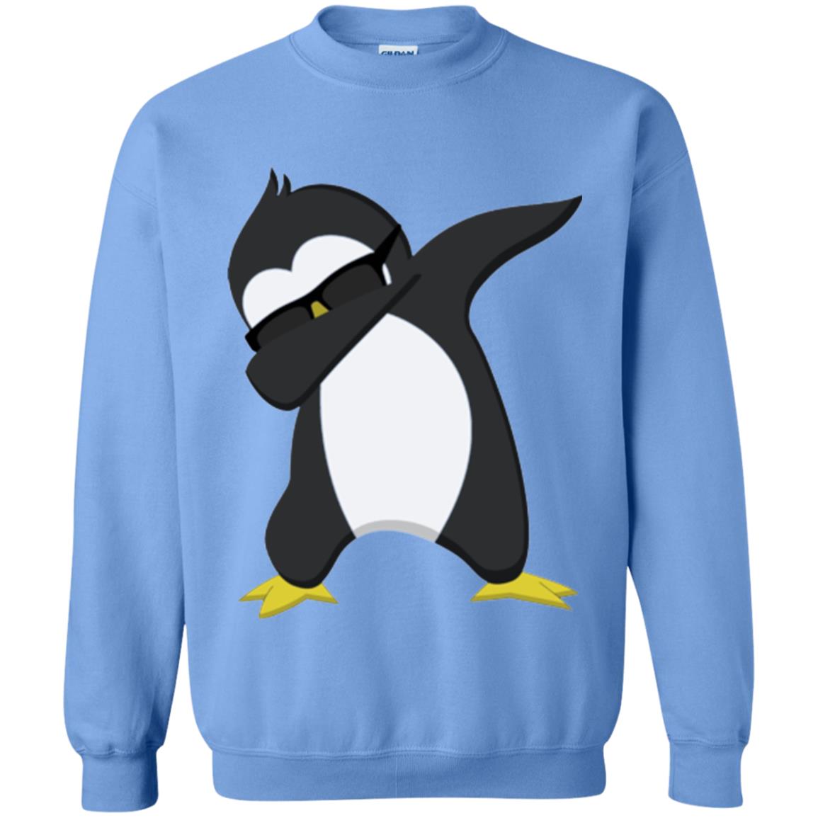 Chirstmas T-shirt Dabbing Penguin Carolina Blue