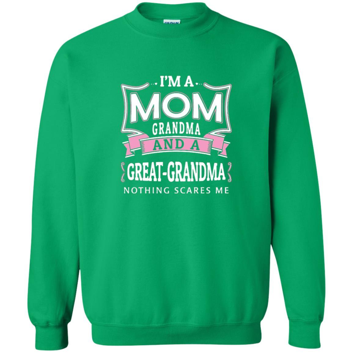 Nana T-shirt Nothing Scares Me I'm Mom Grandma Irish Green