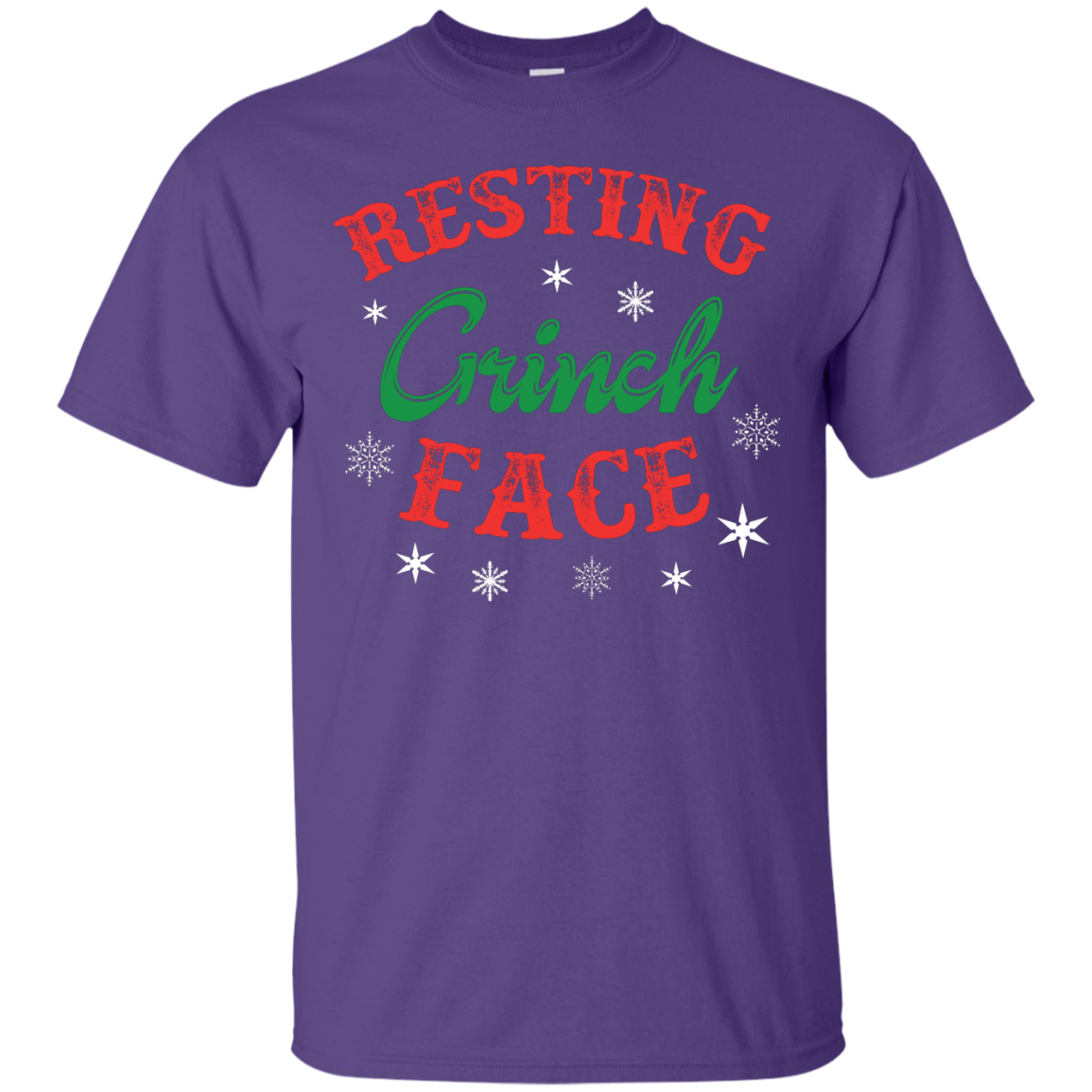 Christmas T-Shirt Resting Grinch Face Purple