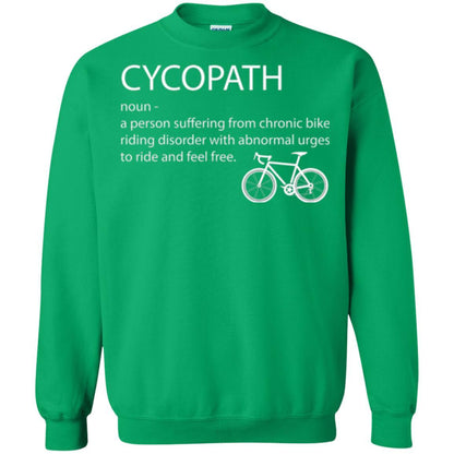 Biker T-shirt Cycopath Definition T-shirt Irish Green