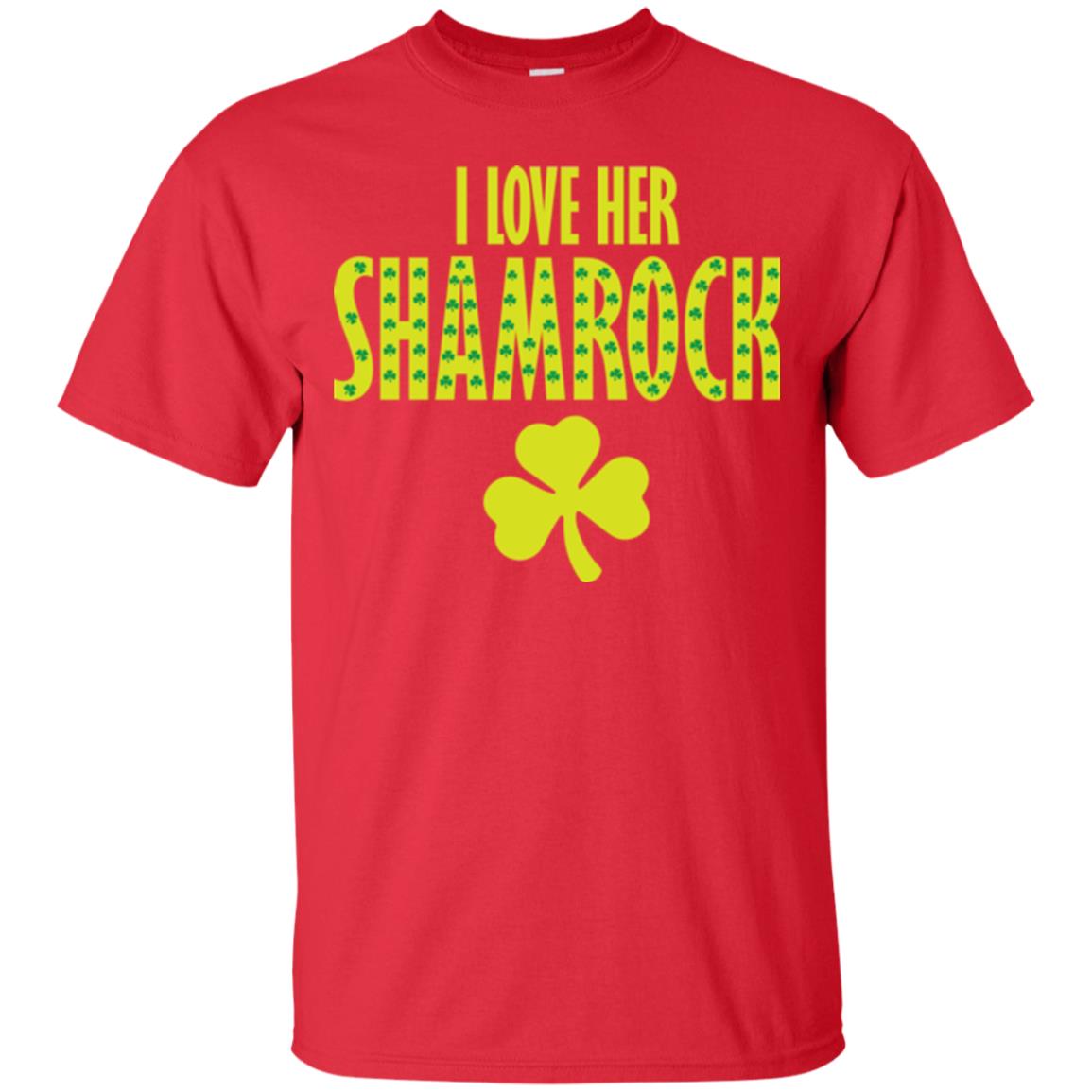 St. Patrick's Day T-shirt I Love Her Shamrock Red