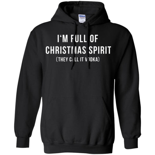 Drinking T-shirt I'm Full Of Christmas Spirit They Call It Vodka Black