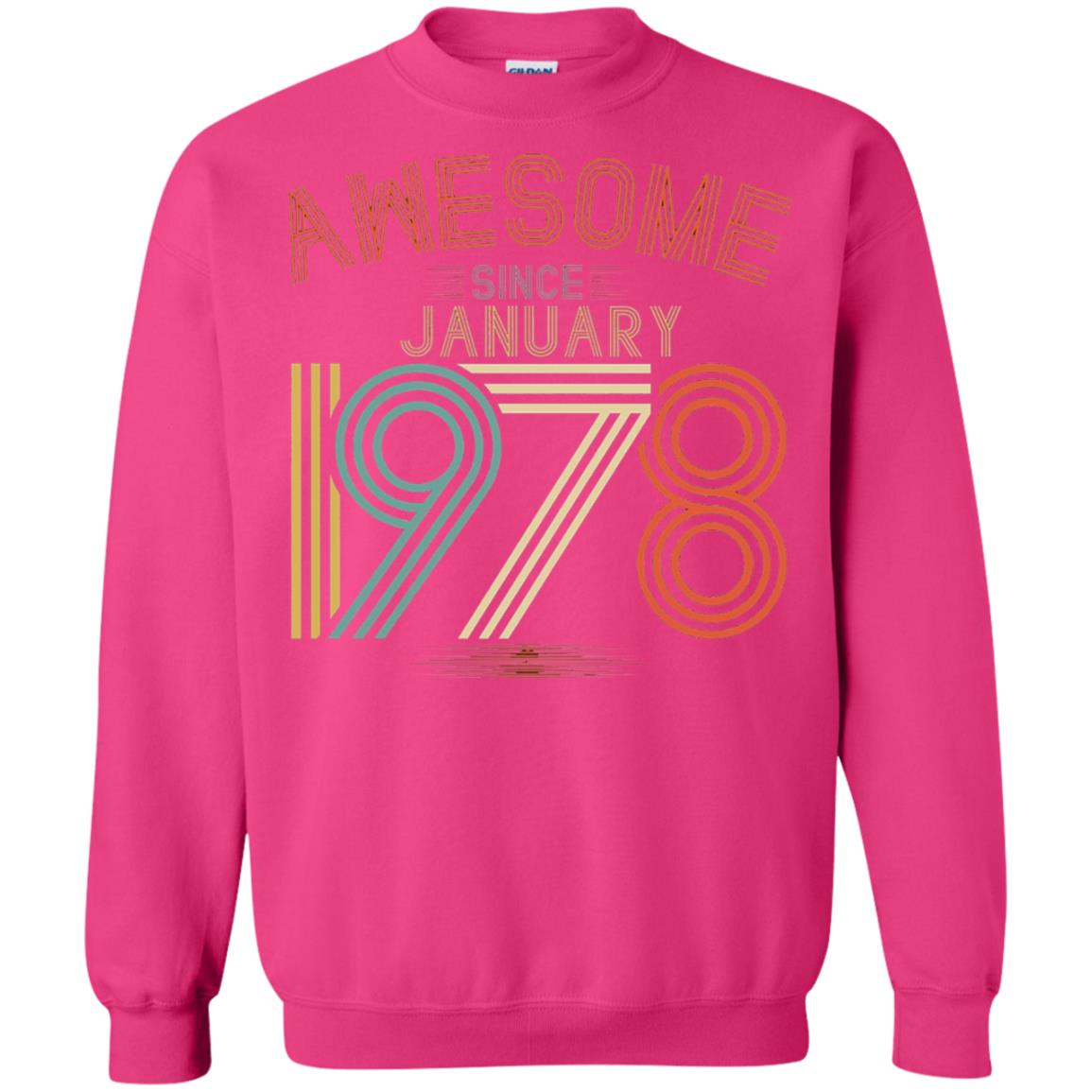 Funny 40th Birthday T-shirt Awesome Since January 1978 Heliconia