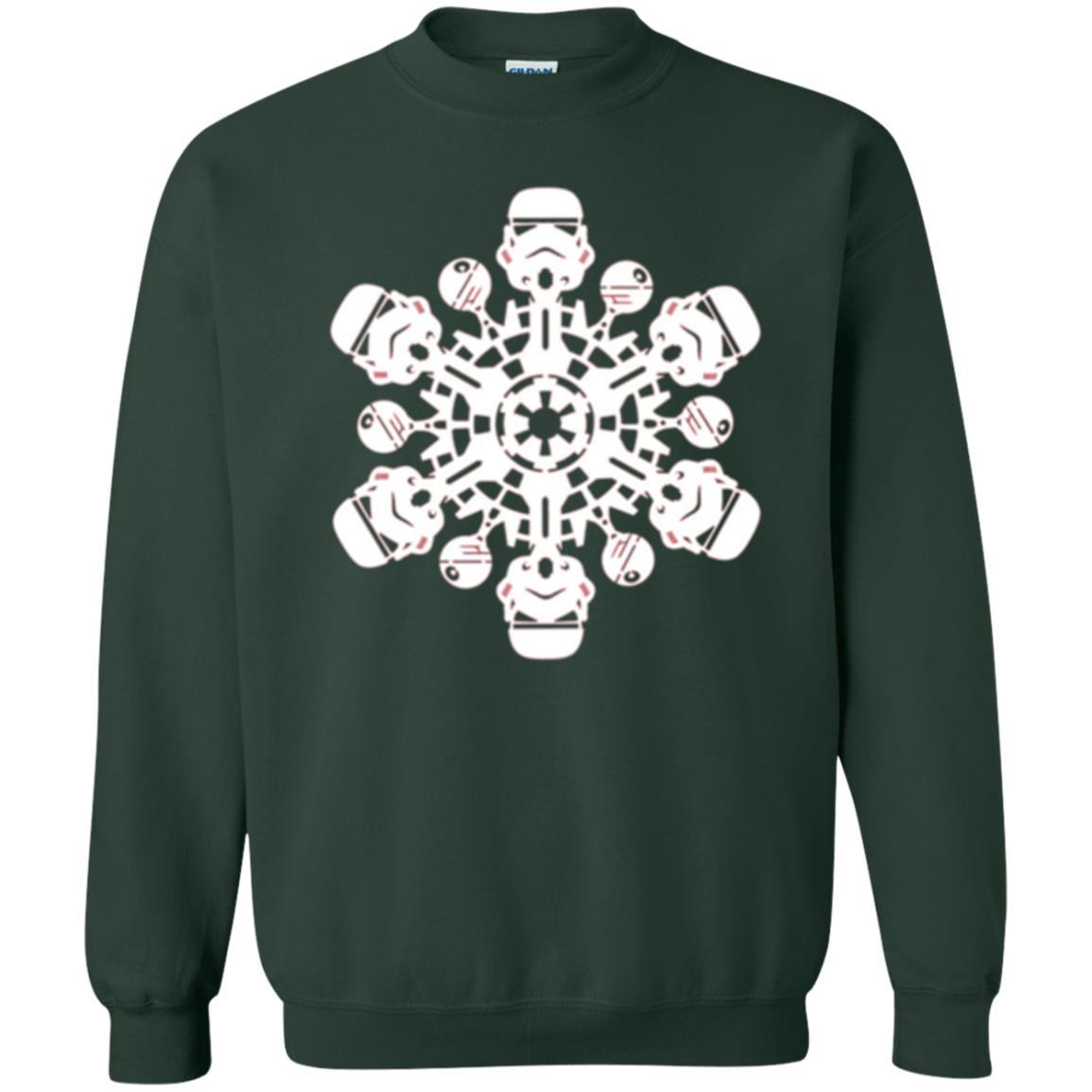 Film T-shirt Star Wars Stormtrooper Christmas Snowflake Graphic Forest Green
