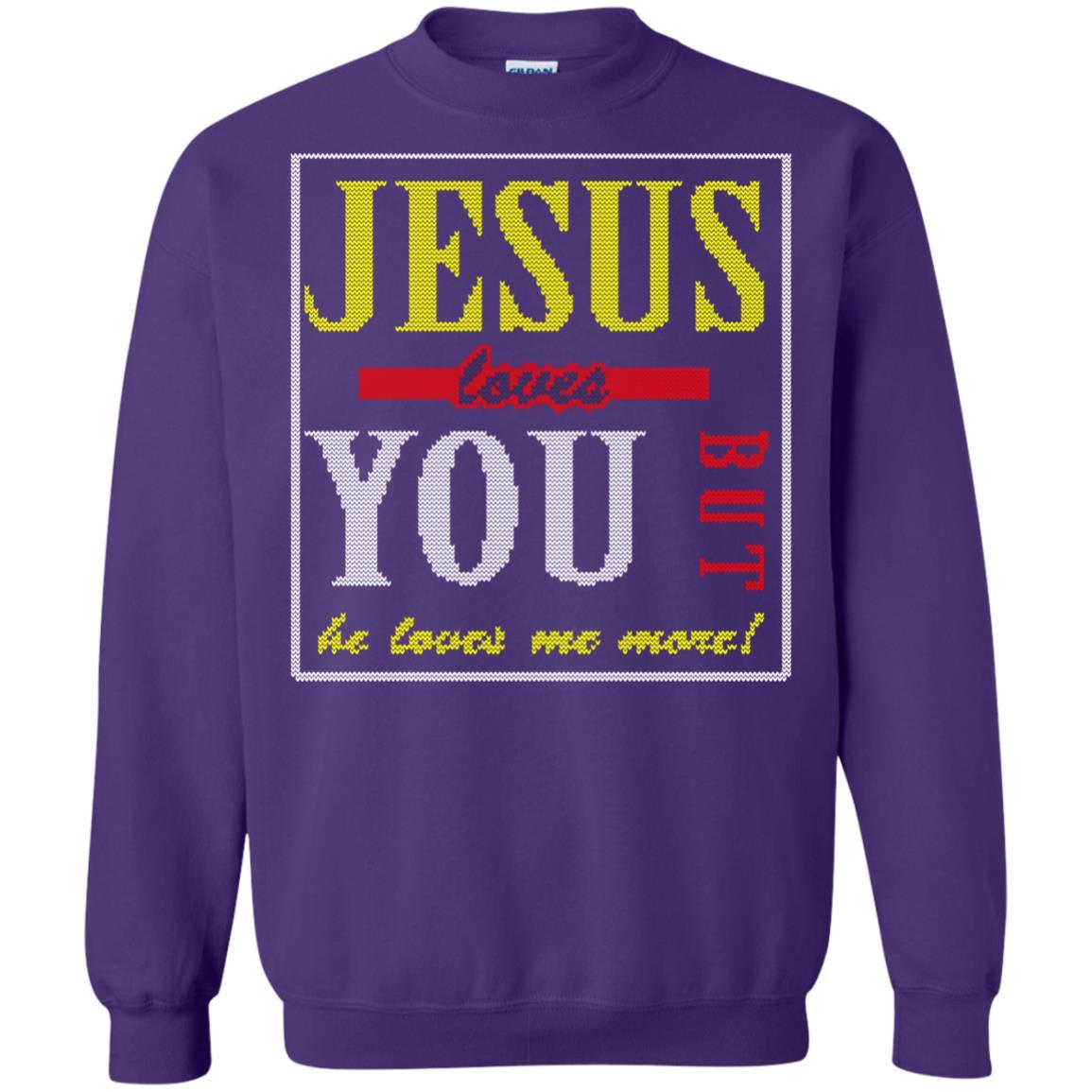 Jesus T-shirt Jesus Loves You But He Love Me More Purple