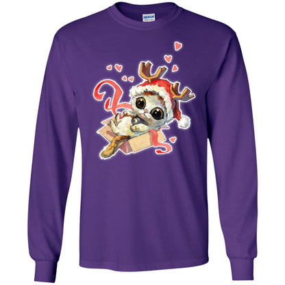 Cat Lover T-shirt Merry Christmas Purple