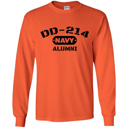 Dd-214 Us Navy Alumni T-shirt Orange
