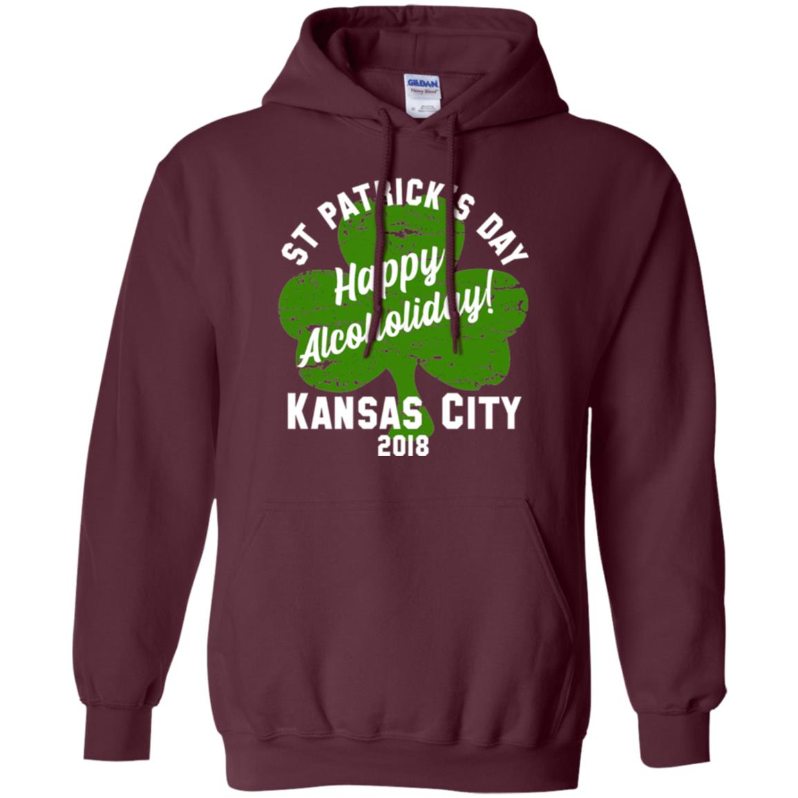 Kansas City 2018 Shamrock St Paddys Green Tshirt St. Patricks Day Maroon