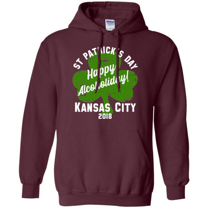 Kansas City 2018 Shamrock St Paddys Green Tshirt St. Patricks Day Maroon