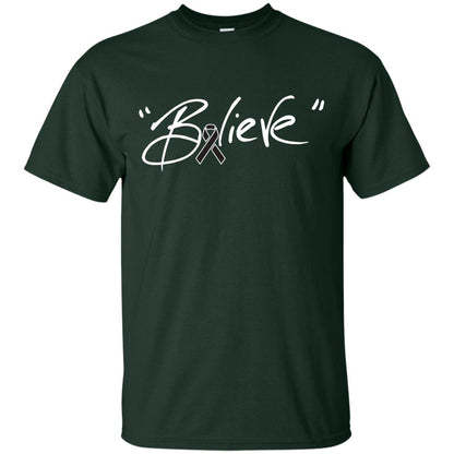 Melanoma Cancer Awareness Shirt Black Ribbon Believe Forest