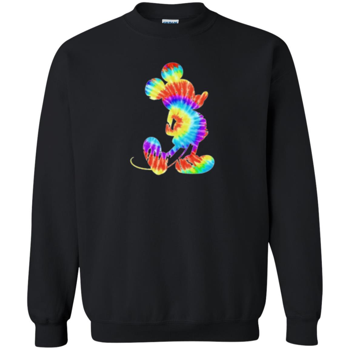 Cartoon T-shirt Tie-dye Mickey Mouse T-shirt Black