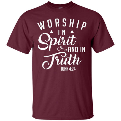 Christian T-shirt Worship In Spirit And In Truth Maroon