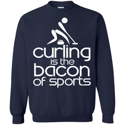 Funny Curling Is The Bacon Of Sports T-shirt Navy