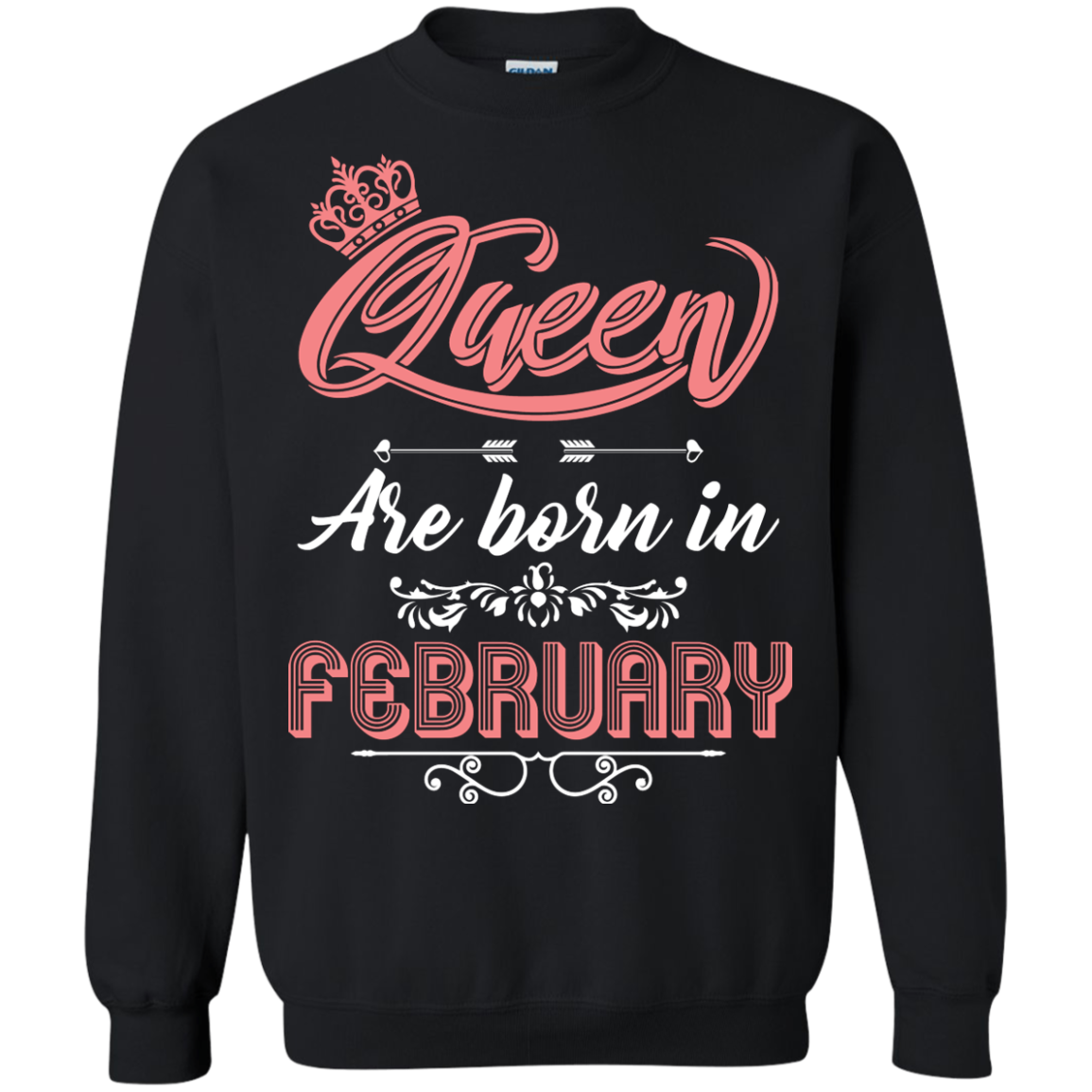 Brithday T-Shirt Queen Are Born In February Black