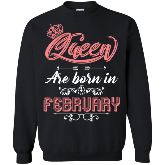 Brithday T-Shirt Queen Are Born In February Black
