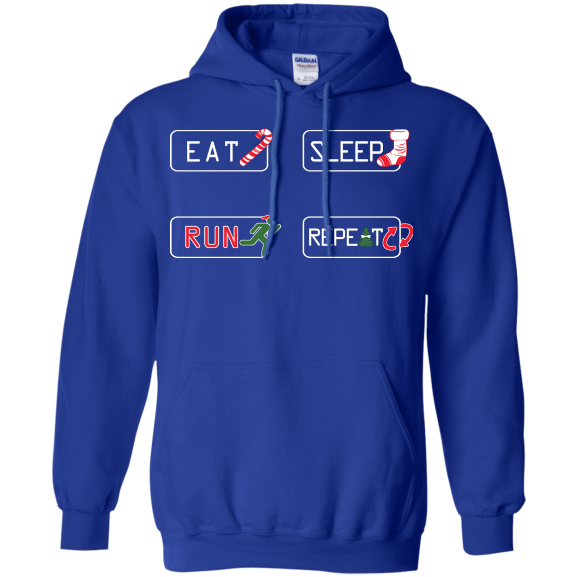 Christmas T-Shirt Eat Sleep Run Repeat Royal