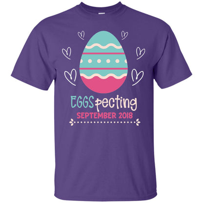 Easter Pregnancy Announcement Shirt Eggspecting September 2018 Purple