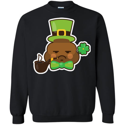 Saint Partick_s Day T-shirt Leprechaun Poop Emoji With Patrick Hat Black